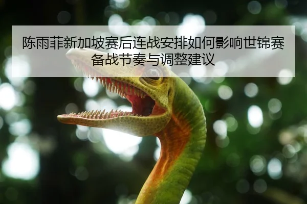 陈雨菲新加坡赛后连战安排如何影响世锦赛备战节奏与调整建议
